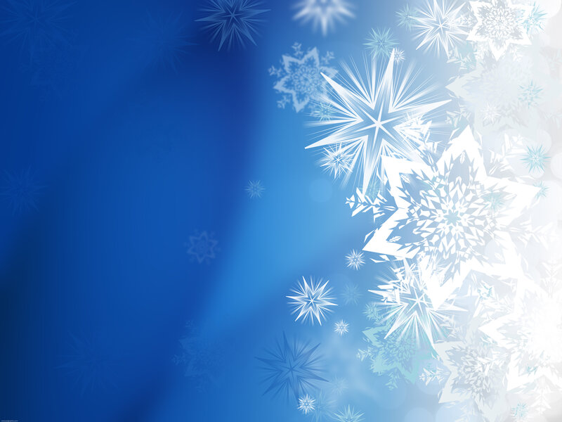 White Snowflakes on Blue — Calm, Winter, Digital Art
