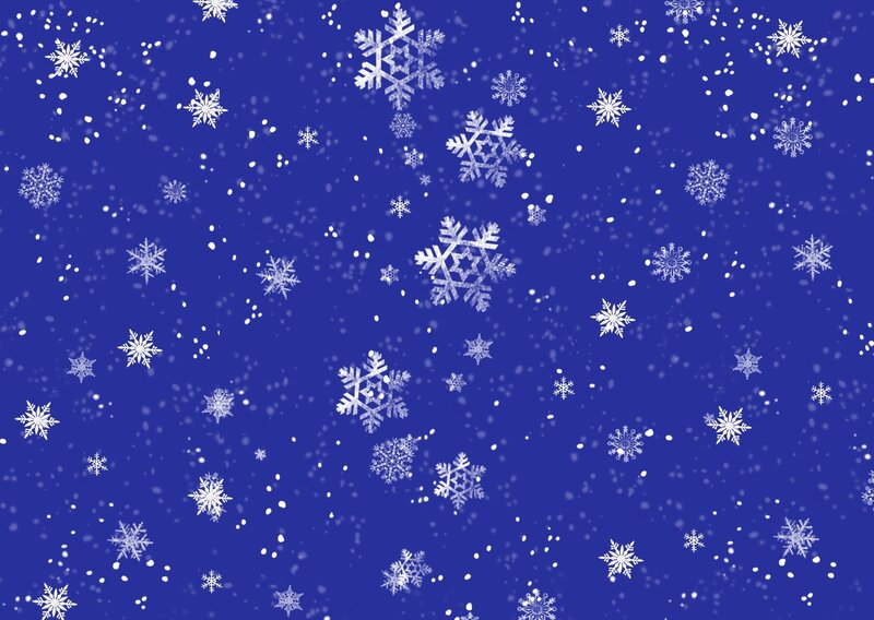 White Snowflakes on Blue — Calm, Winter, Illustration