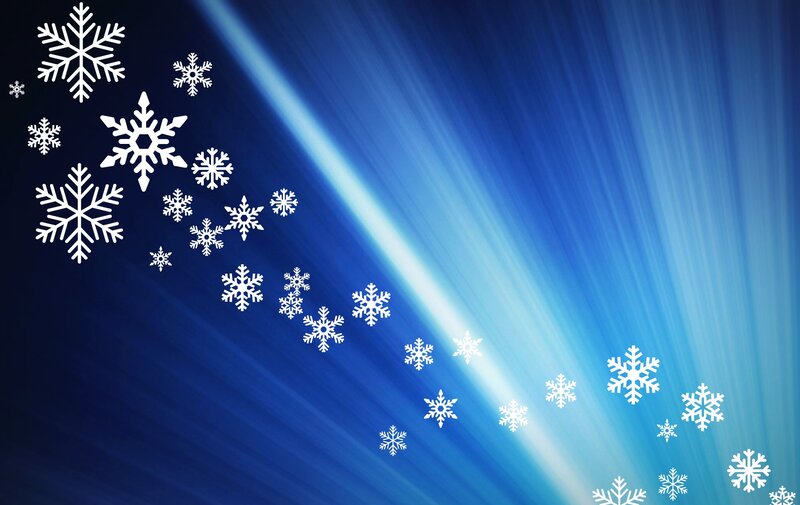 White Snowflakes on Blue — Calm, Winter