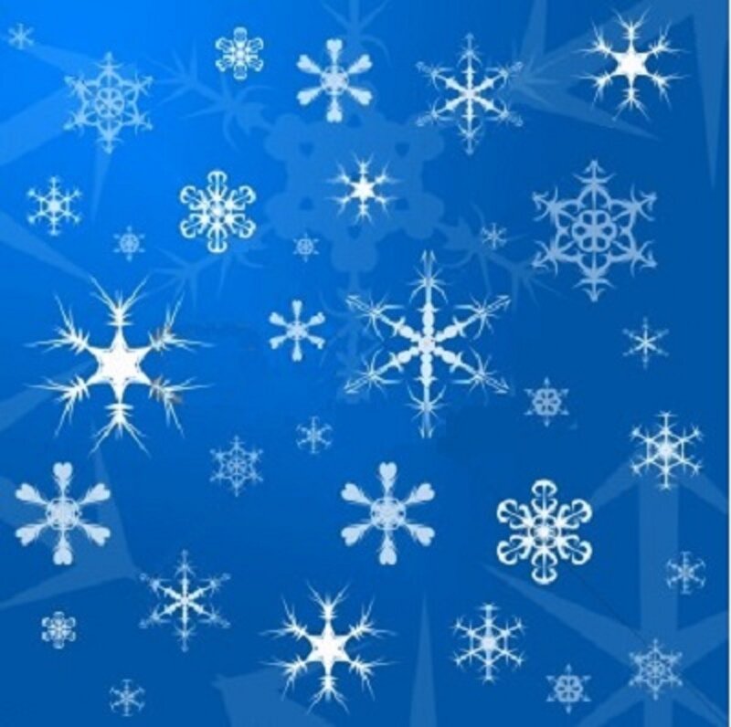 White Snowflakes on Blue — Calm, Winter, Vector Art