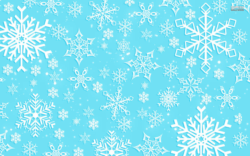 White Snowflakes on Blue — Light Blue