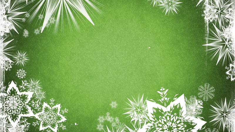 White Snowflakes on Green — Festive
