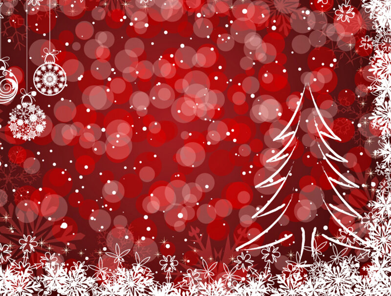 White Snowflakes on Red — Festive