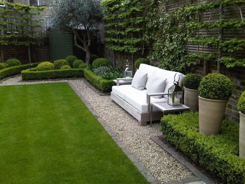 White Sofa in Garden
