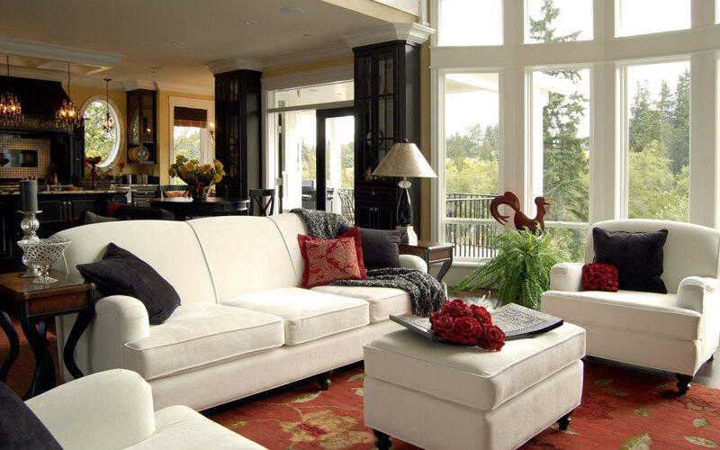 White Sofa in Living Room — Calm, Afternoon, Photograph