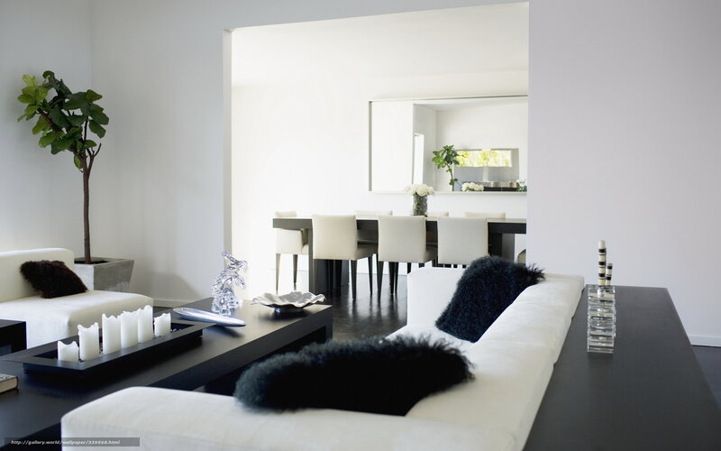 White Sofa in Living Room — Minimalist, Photograph, Candles