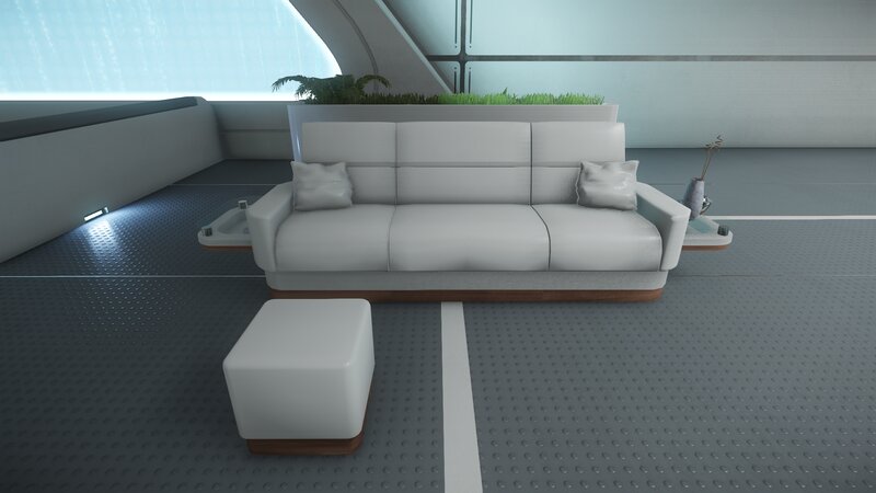 White Sofa in Room — Gray