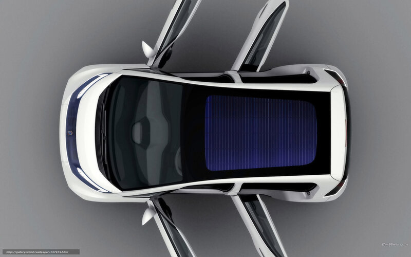 white solar car from above