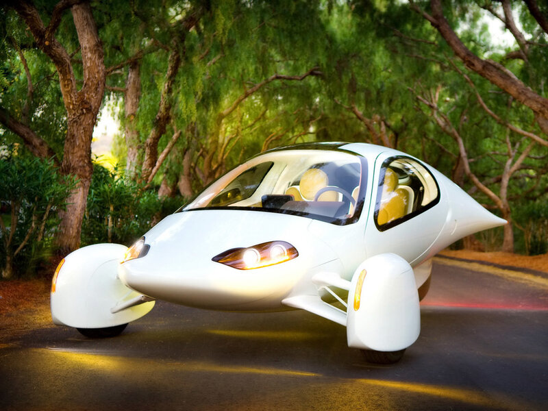 White Solar Car