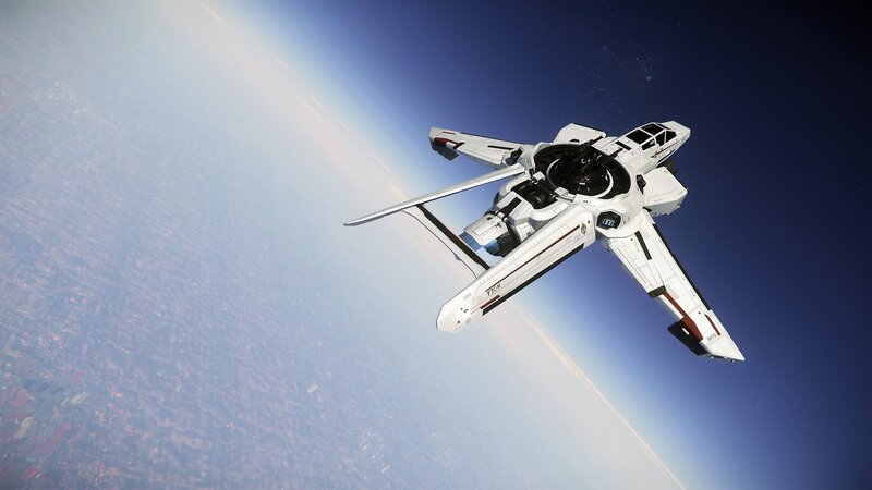White Spacecraft in Orbit