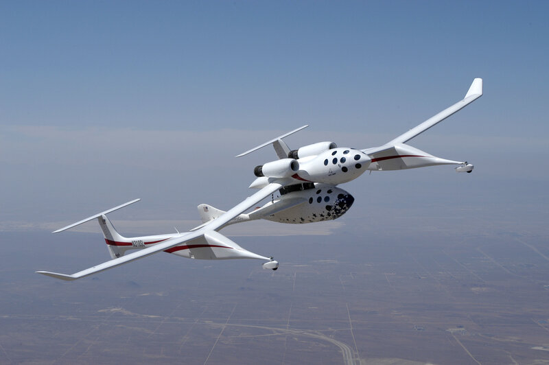 White Spaceplane in Flight