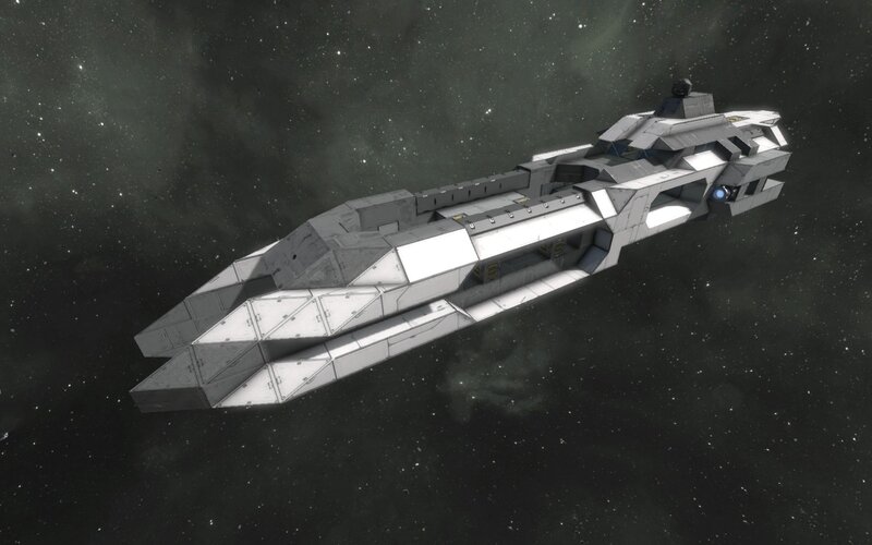 White Spaceship in Space — Gray