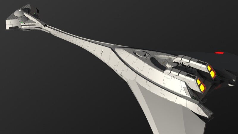 White Spaceship Model — Gray, Neutral