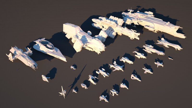 White Spaceship Models