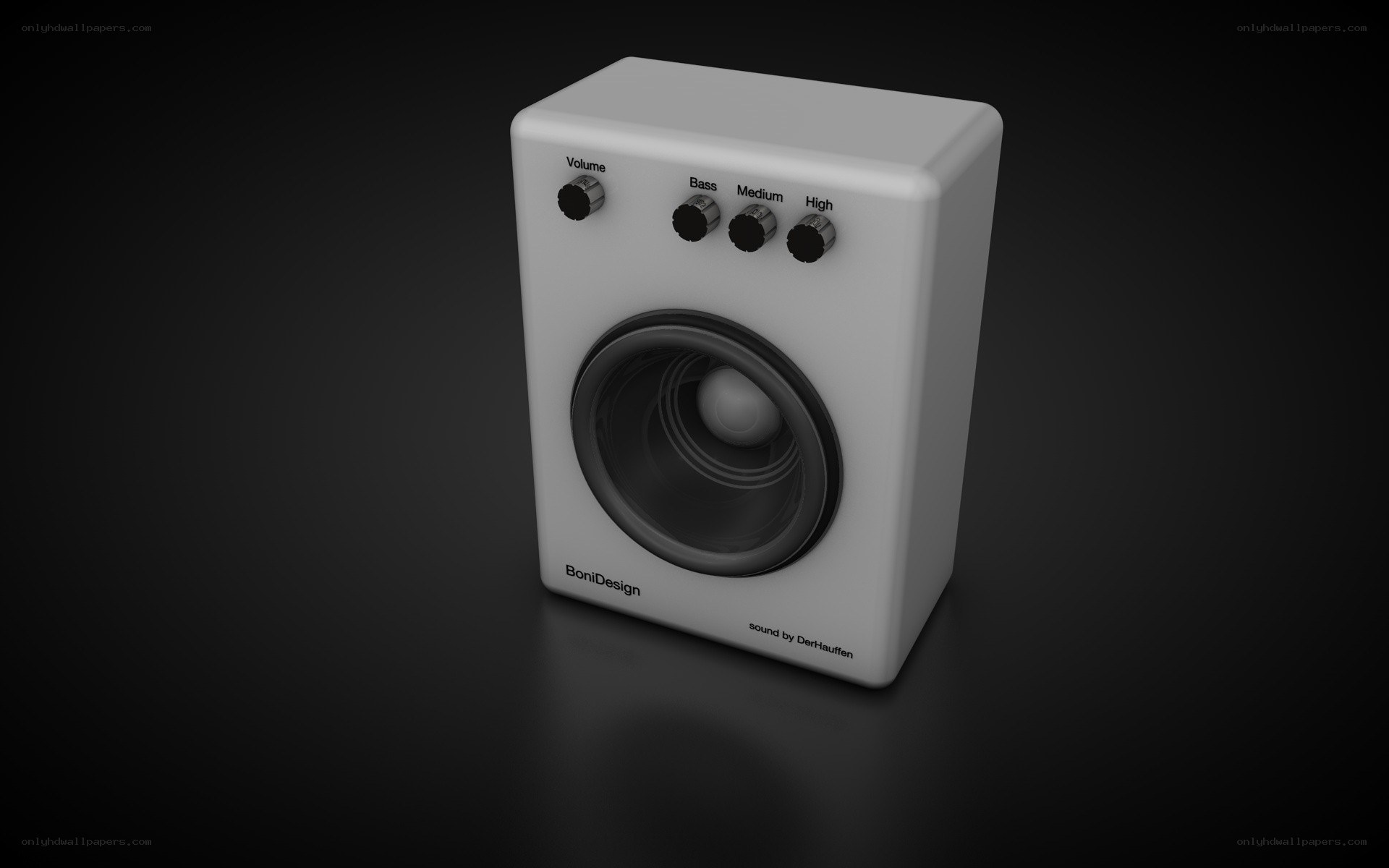 white speaker with controls