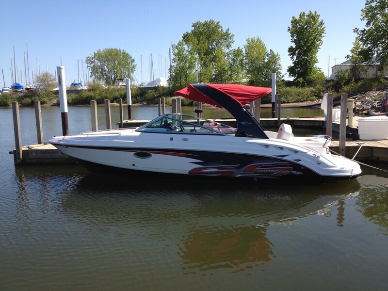 White Speedboat at Dock — Calm