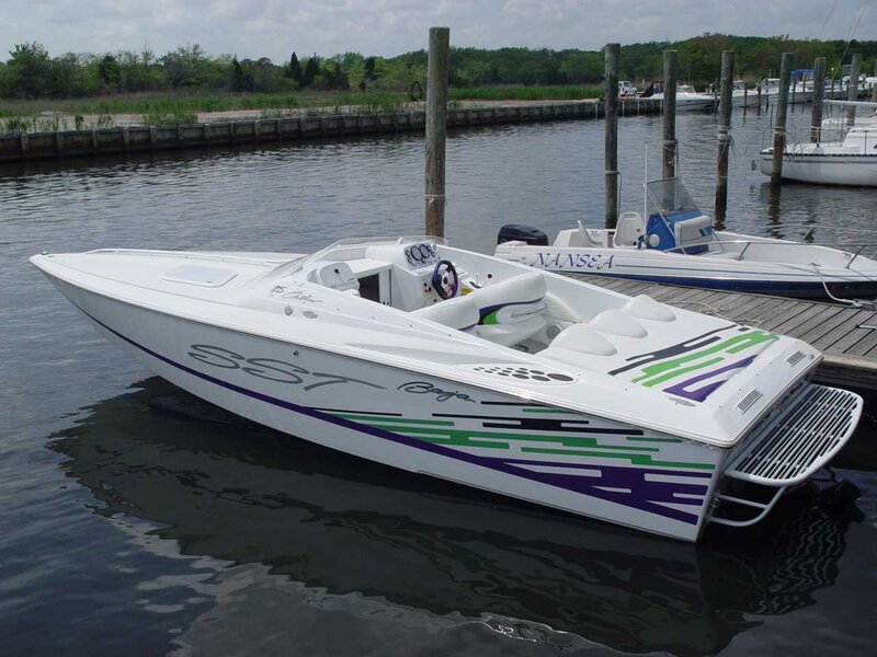 White Speedboat at Dock