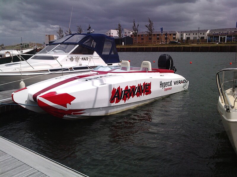 White Speedboat in Marina