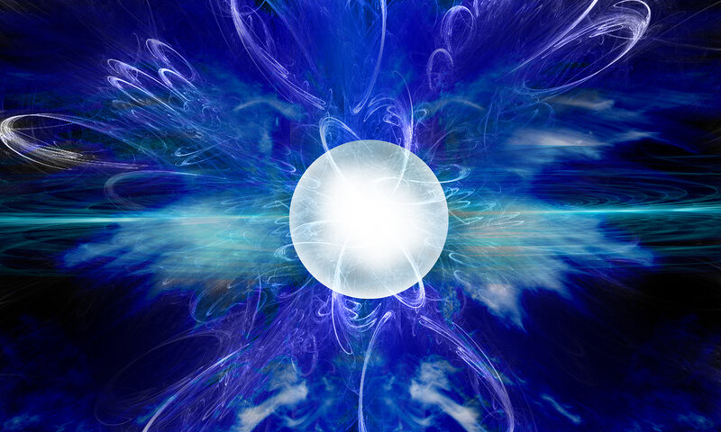 White Sphere in Blue Energy
