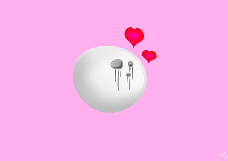 White Sphere with Hearts