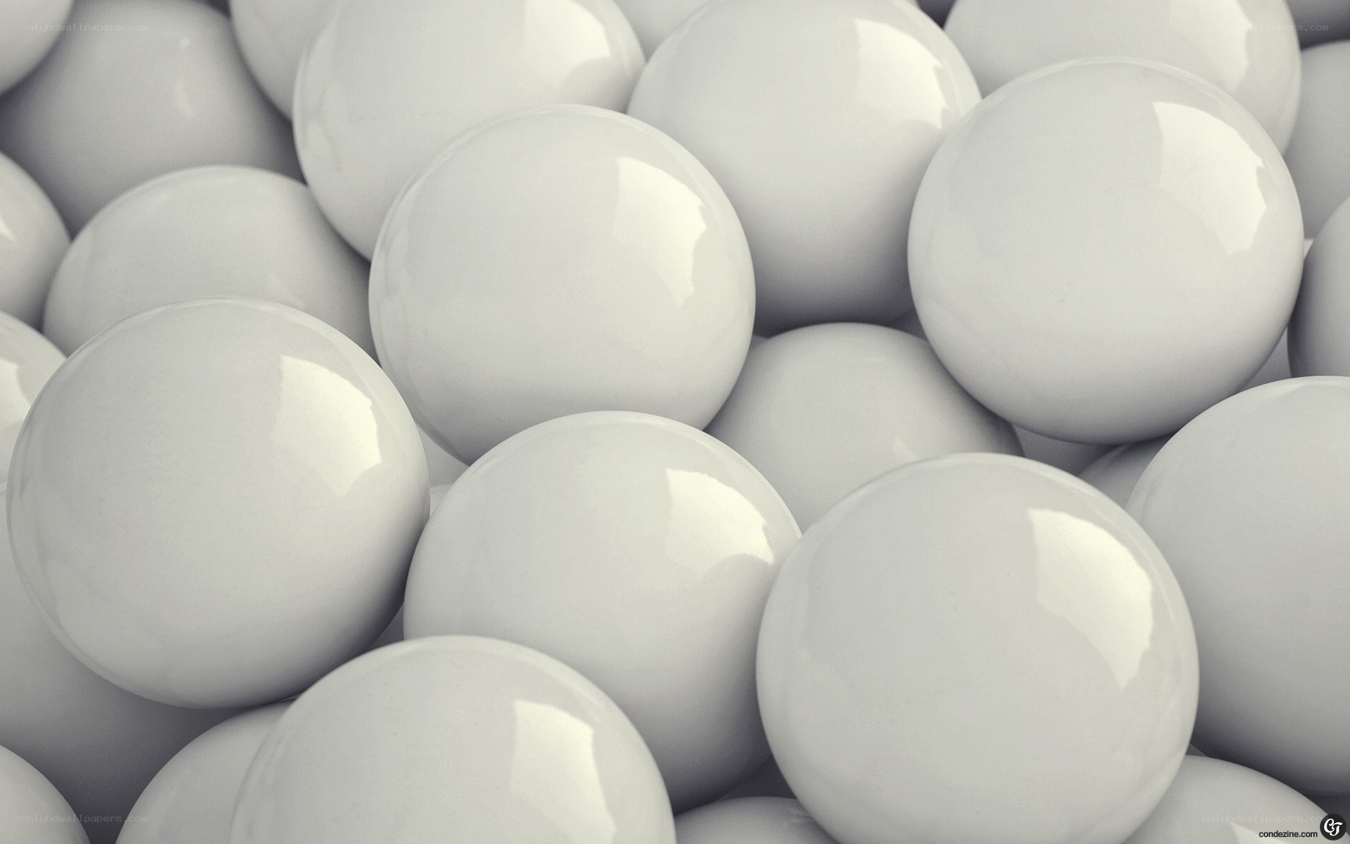 white spheres close-up