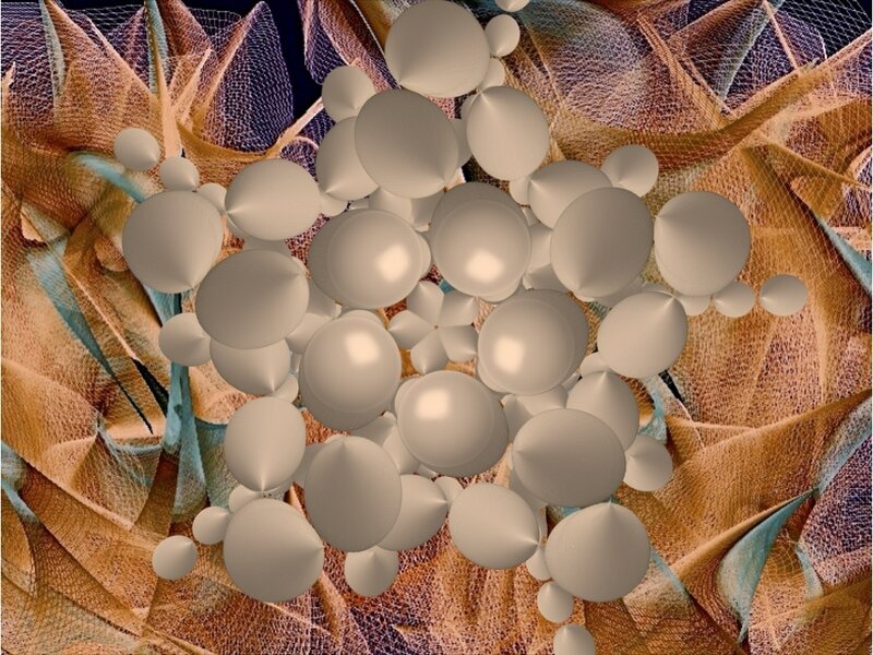 White Spheres on Mesh