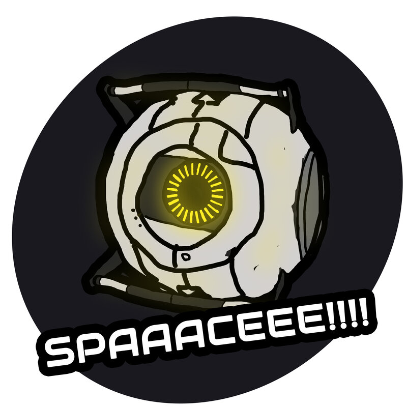 White Spherical Robot — Black, Playful