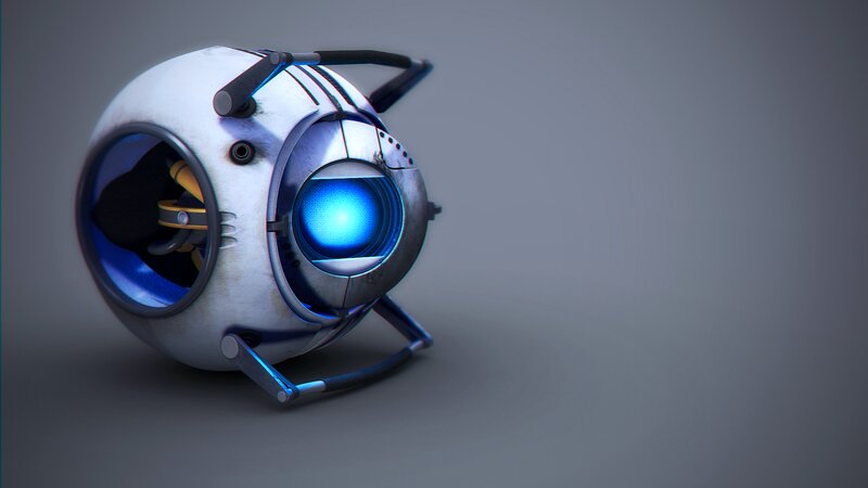 White Spherical Robot — Gray