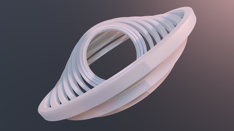 White Spiral Ring Structure