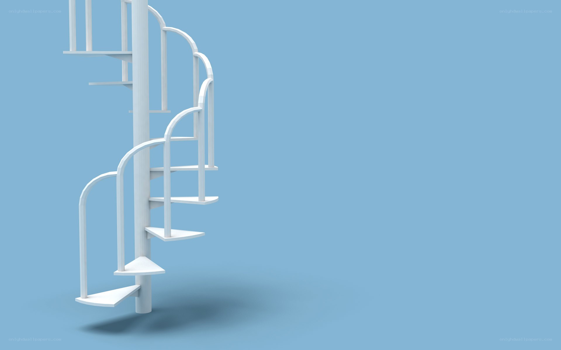 white spiral staircase