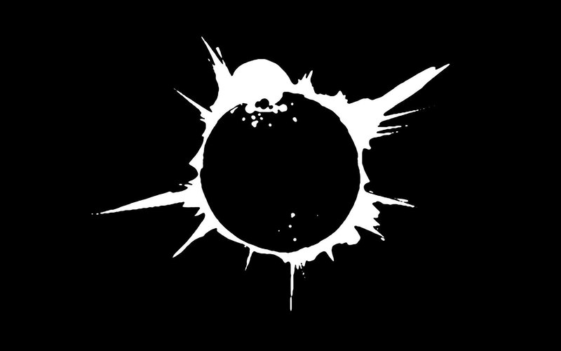 white splatter on black background