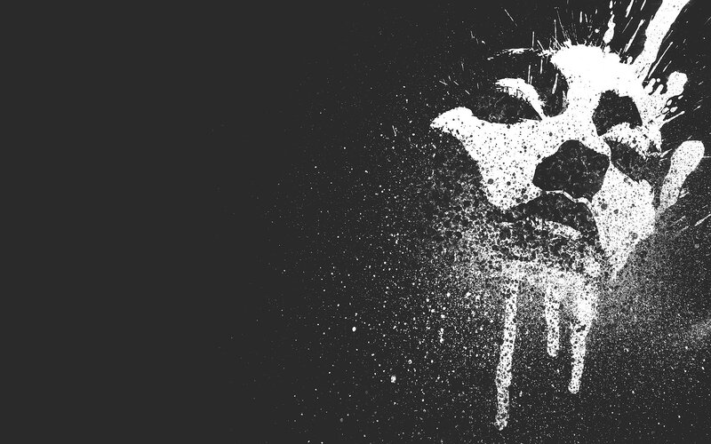 White Splatter on Black — Dramatic