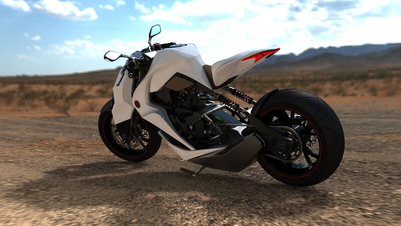 White Sport Motorcycle — Arid