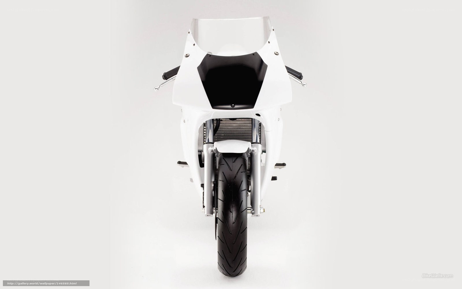 white sport motorcycle front view