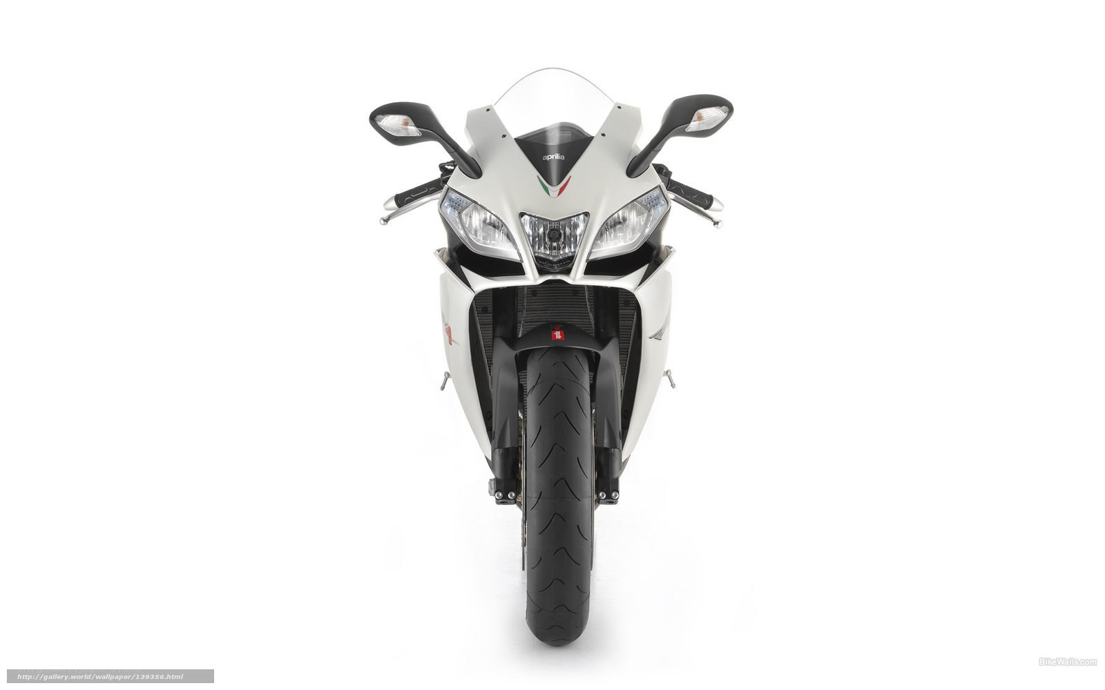white sport motorcycle front view