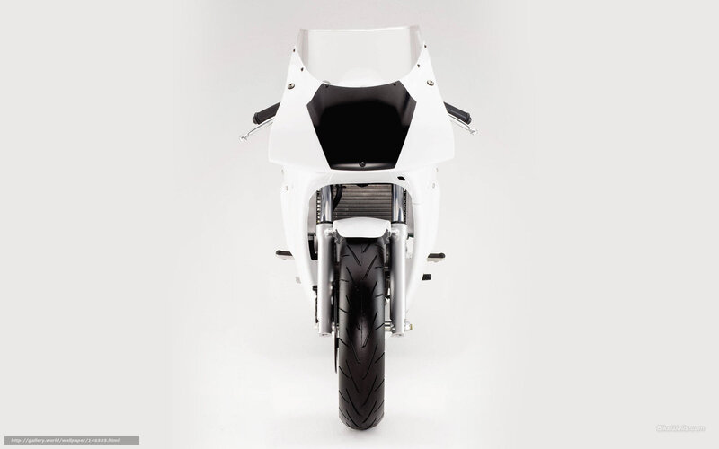 White Sport Motorcycle — Neutral, Photograph, Front Wheel