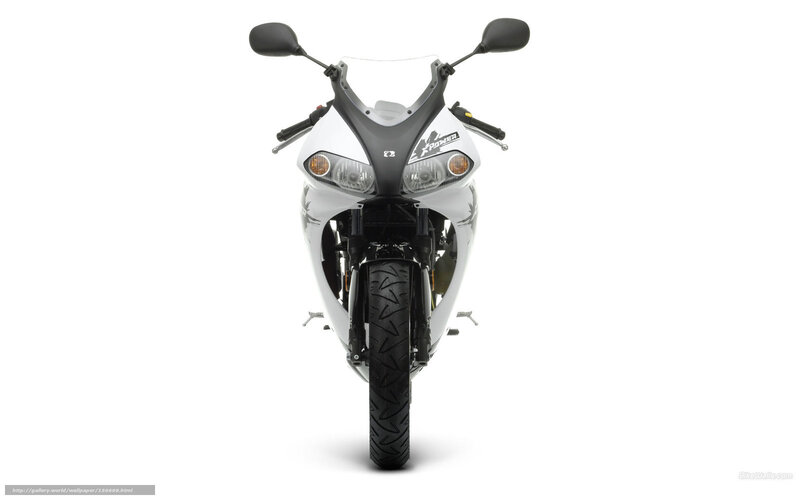 White Sport Motorcycle — Neutral, Photograph, Headlights