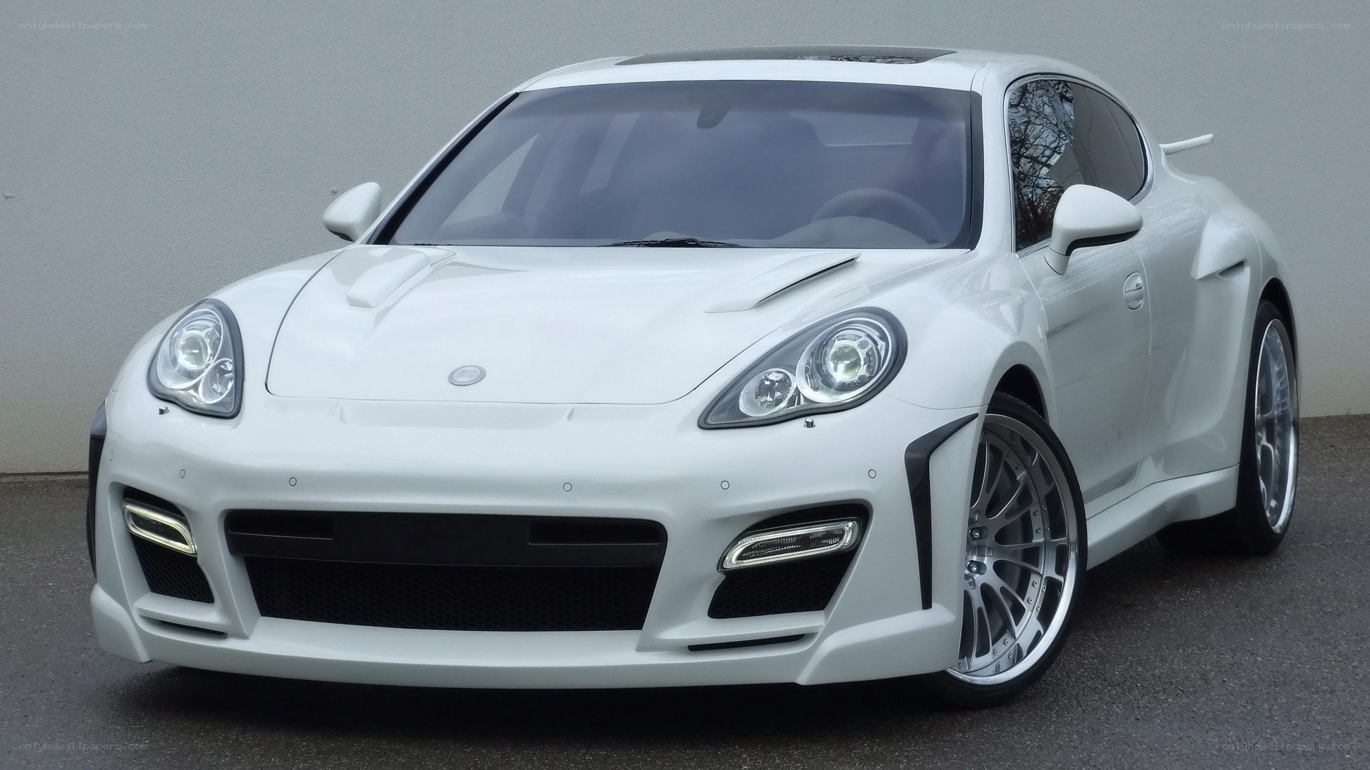 white sports car