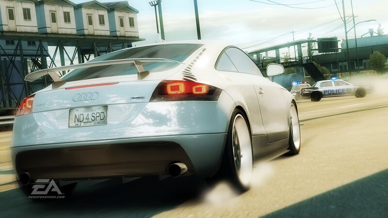 White Sports Car — Action-packed