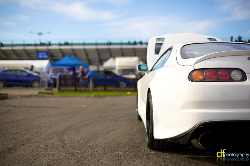 white sports car at a track