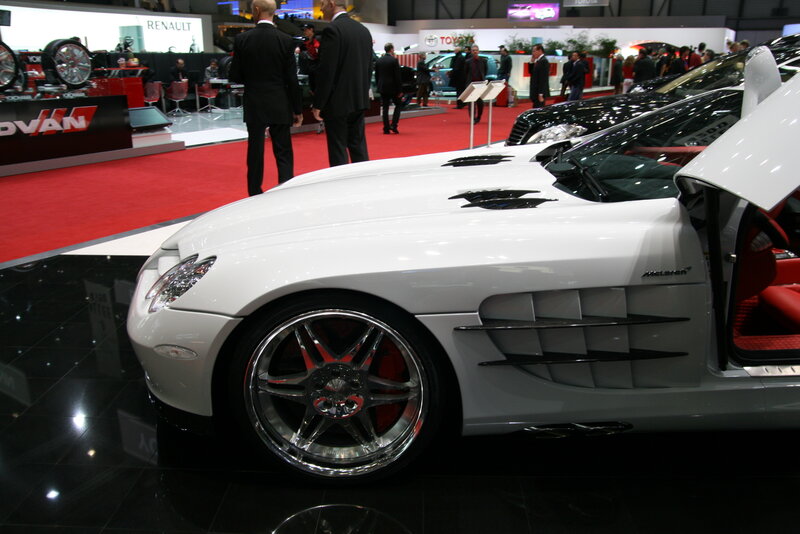 White sports car at auto show
