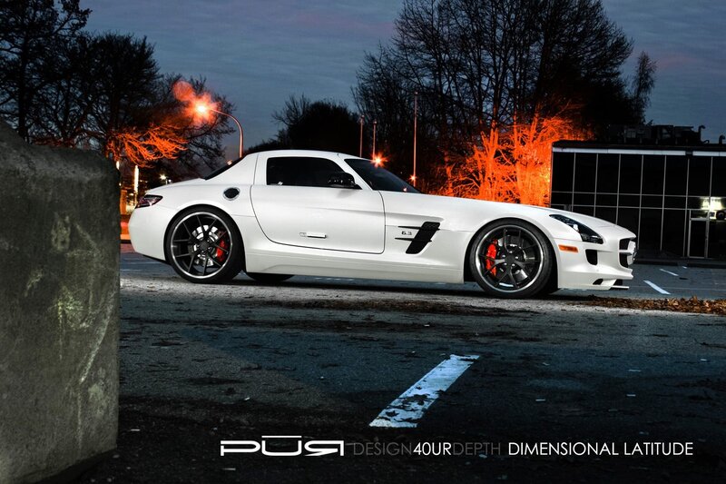 white sports car at dusk