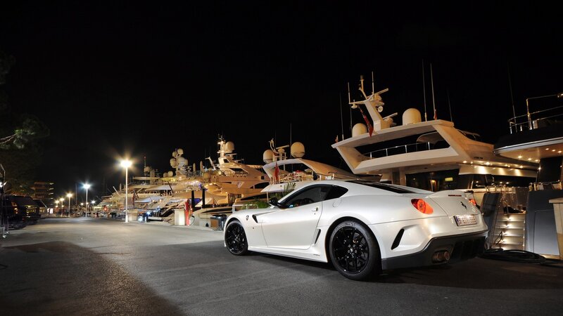 White Sports Car at Marina