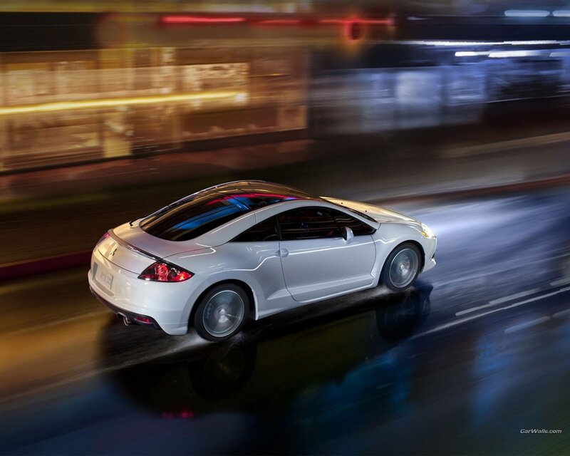 White sports car at night