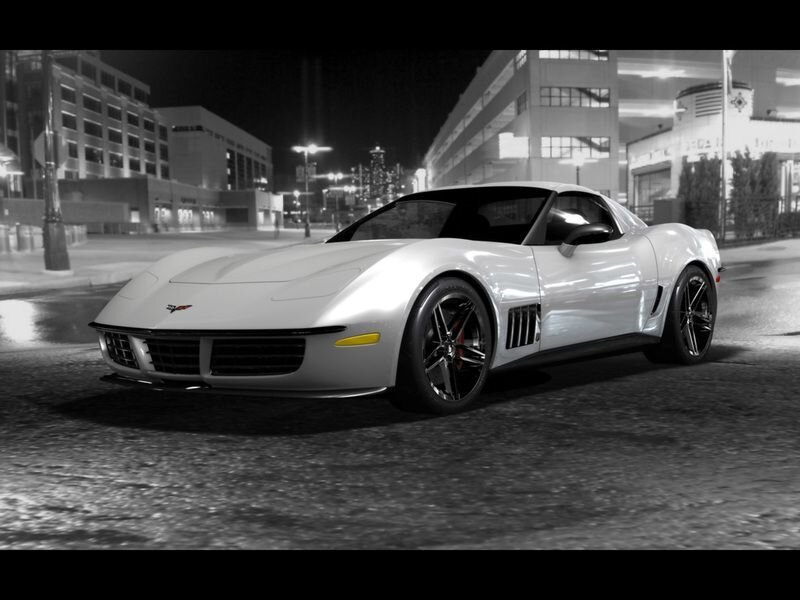 white sports car at night