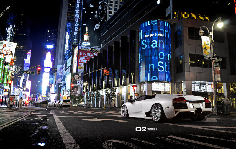 White Sports Car at Night — Black