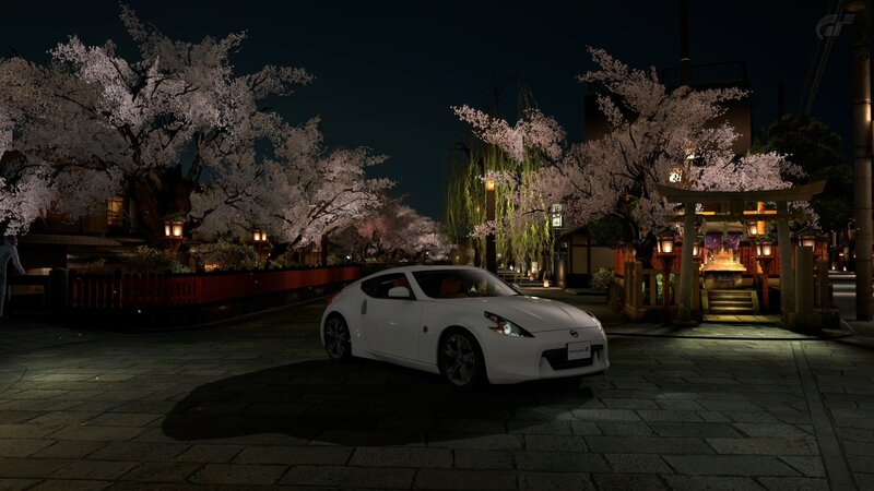 White Sports Car at Night — Serene