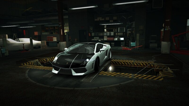White Sports Car — Black, Dark, Night, 3d Render, Garage