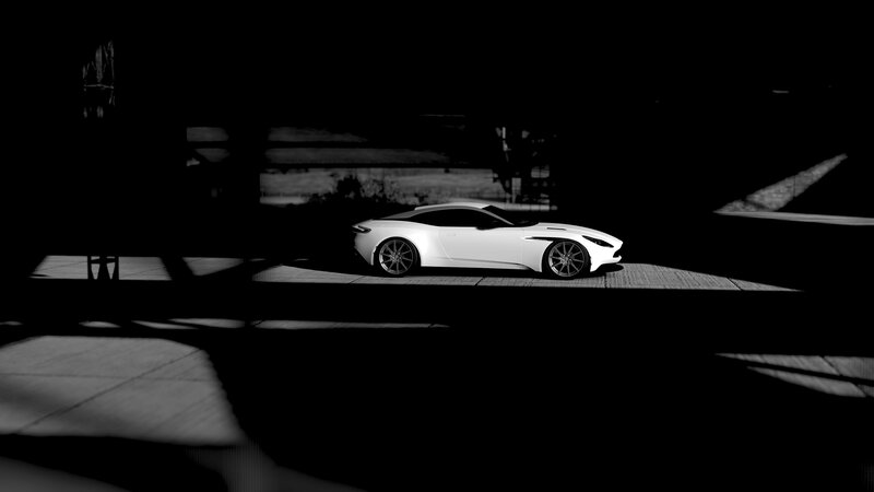 White Sports Car — Black, Dramatic, Night, 3d Render, Shadow