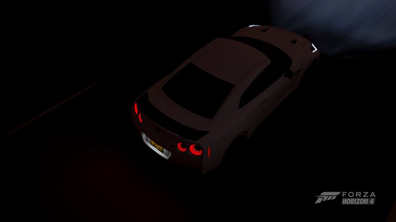 White Sports Car — Black, Dramatic, Night, 3d Render, Taillights